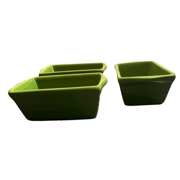 3 "Celebrate It "Ceramic Bakeware Dishes Loaf Pans Autumn Green Decor Holiday - Picture 4 of 13